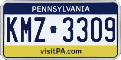 PA license plate KMZ3309