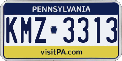 PA license plate KMZ3313