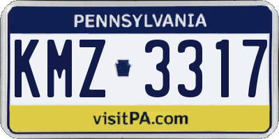 PA license plate KMZ3317