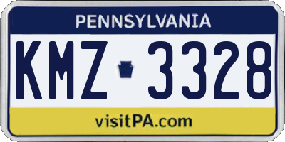 PA license plate KMZ3328