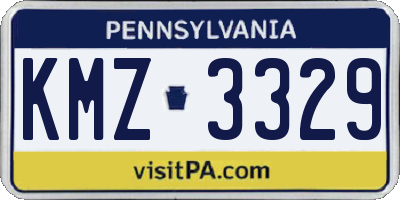 PA license plate KMZ3329