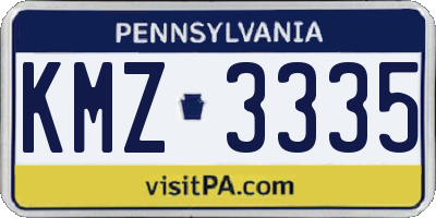 PA license plate KMZ3335