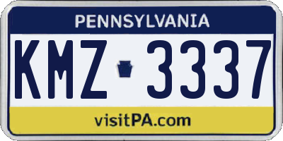 PA license plate KMZ3337