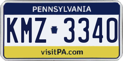 PA license plate KMZ3340