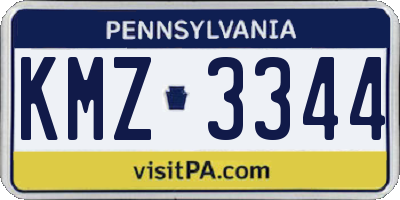 PA license plate KMZ3344