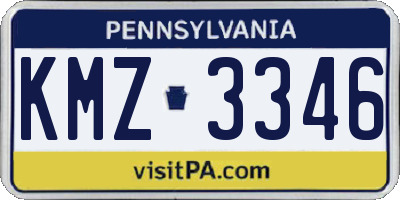 PA license plate KMZ3346
