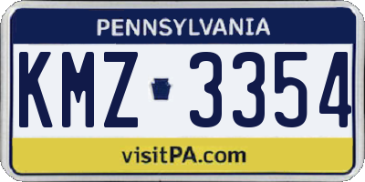 PA license plate KMZ3354