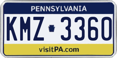 PA license plate KMZ3360