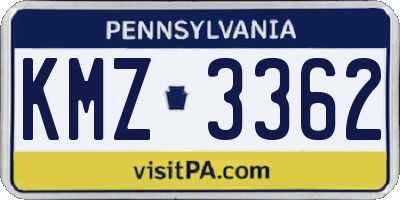 PA license plate KMZ3362