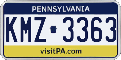 PA license plate KMZ3363