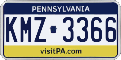 PA license plate KMZ3366