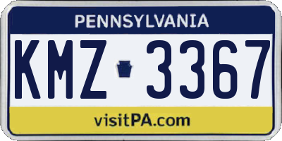 PA license plate KMZ3367