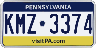 PA license plate KMZ3374