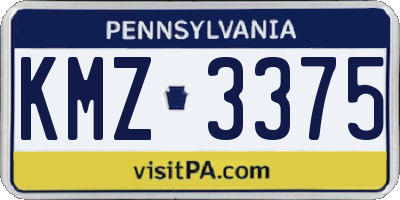 PA license plate KMZ3375