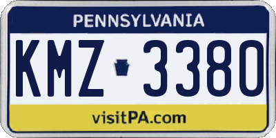 PA license plate KMZ3380