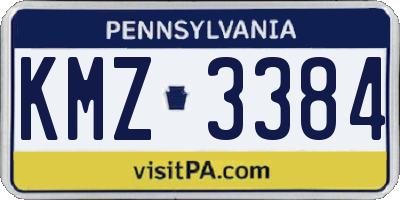 PA license plate KMZ3384