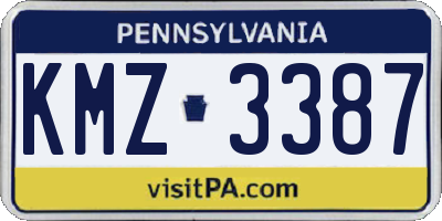 PA license plate KMZ3387