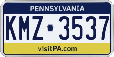 PA license plate KMZ3537