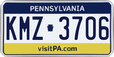 PA license plate KMZ3706