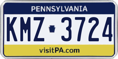 PA license plate KMZ3724
