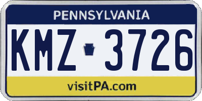 PA license plate KMZ3726