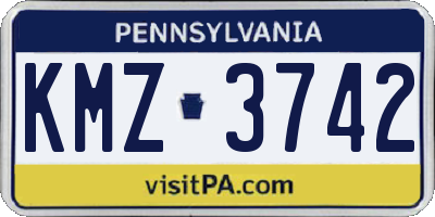 PA license plate KMZ3742