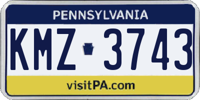 PA license plate KMZ3743