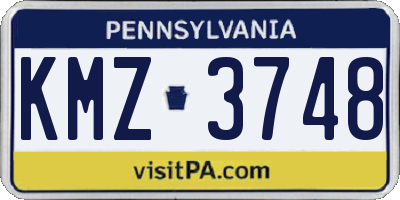 PA license plate KMZ3748