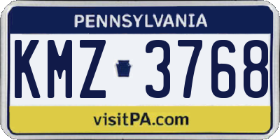 PA license plate KMZ3768
