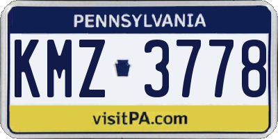 PA license plate KMZ3778