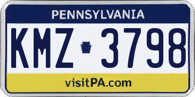 PA license plate KMZ3798