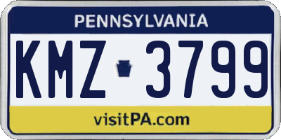 PA license plate KMZ3799