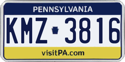 PA license plate KMZ3816