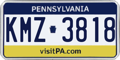 PA license plate KMZ3818