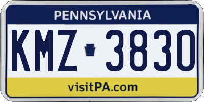 PA license plate KMZ3830