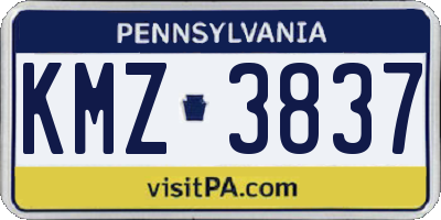 PA license plate KMZ3837
