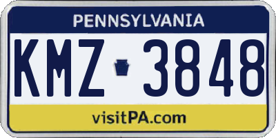 PA license plate KMZ3848
