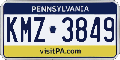 PA license plate KMZ3849
