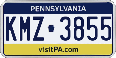 PA license plate KMZ3855