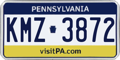 PA license plate KMZ3872
