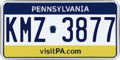 PA license plate KMZ3877