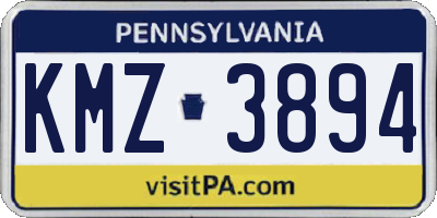 PA license plate KMZ3894