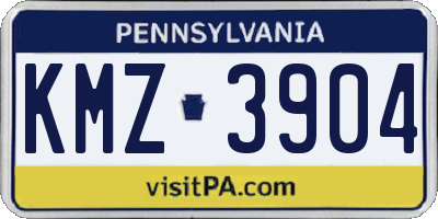 PA license plate KMZ3904