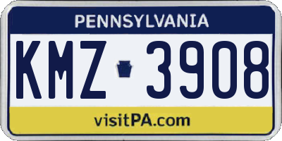 PA license plate KMZ3908