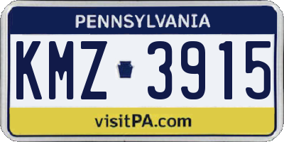 PA license plate KMZ3915