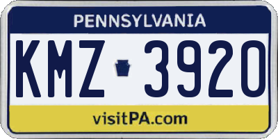 PA license plate KMZ3920
