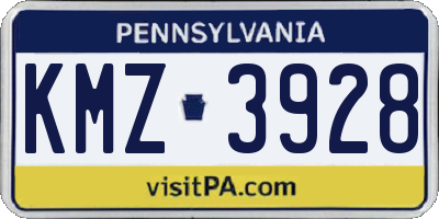 PA license plate KMZ3928