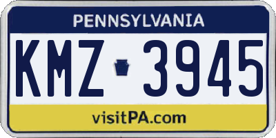 PA license plate KMZ3945