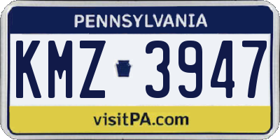 PA license plate KMZ3947