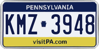PA license plate KMZ3948